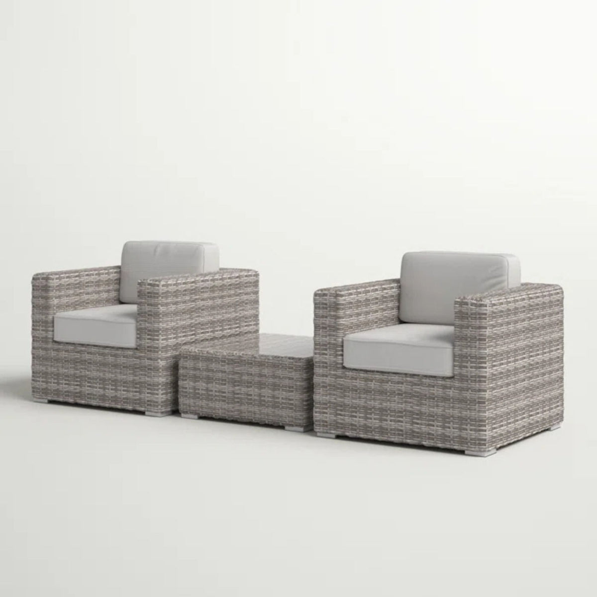 2 Person Seating Set With Cushions - Gray / Gray Mix