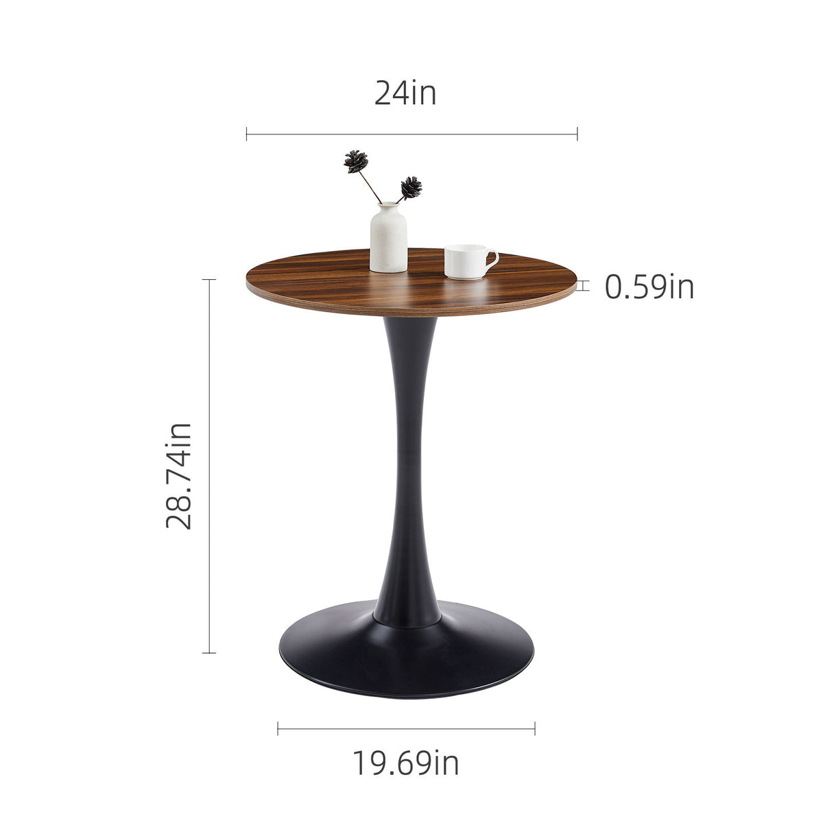 Round Dining Table With Tulip Style Base - Natural Wood