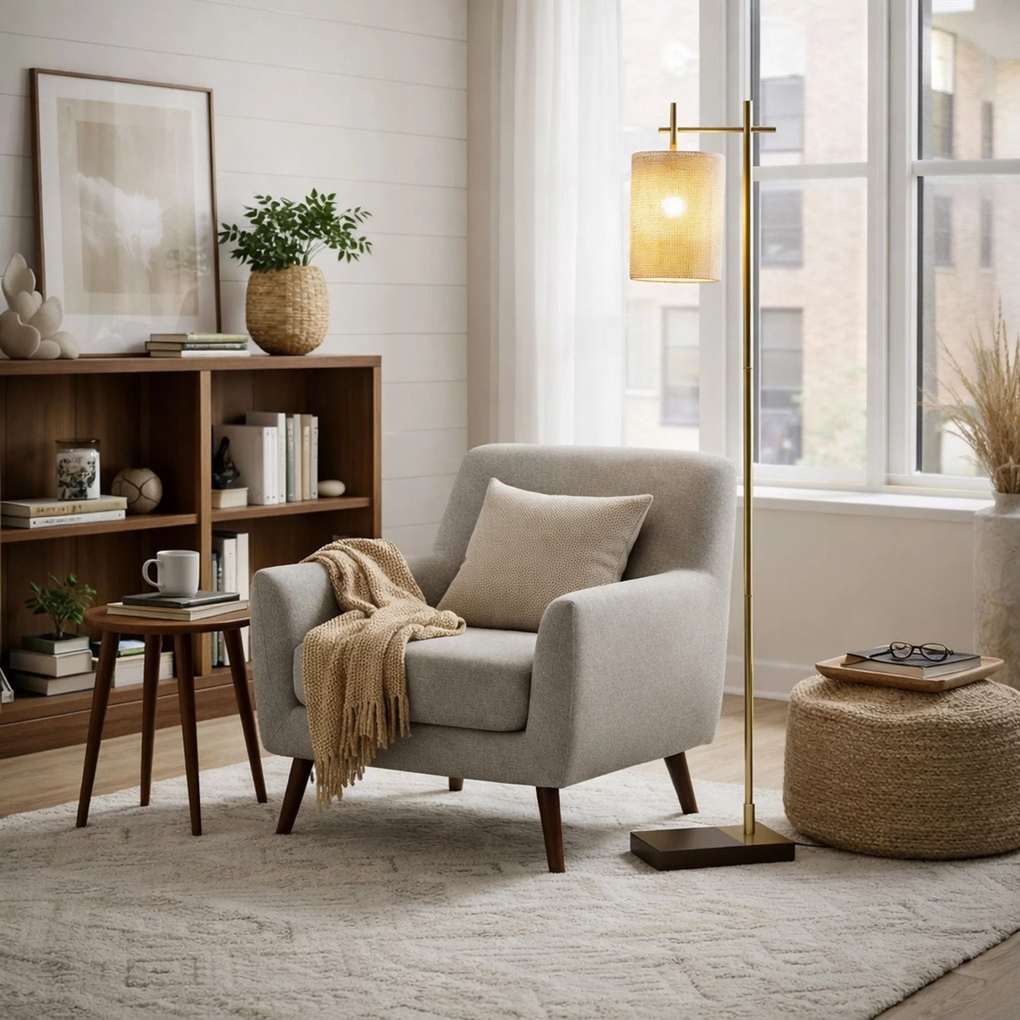 Brizo - Tall Corner Floor Lamp - Gold