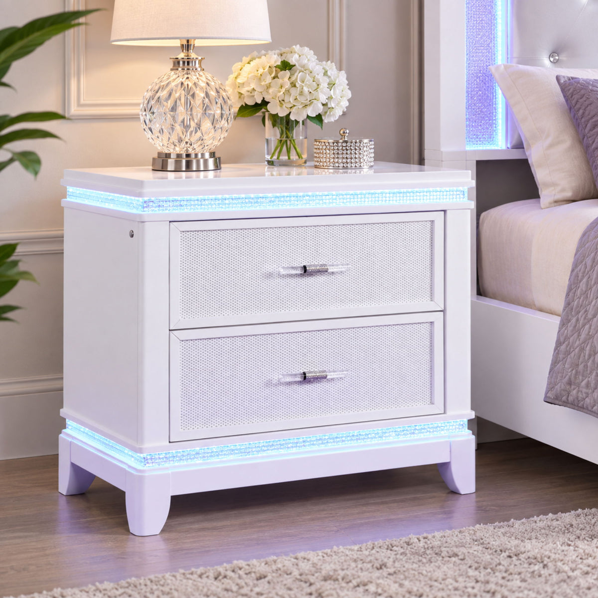Opium - 2 Drawer Nightstand - White