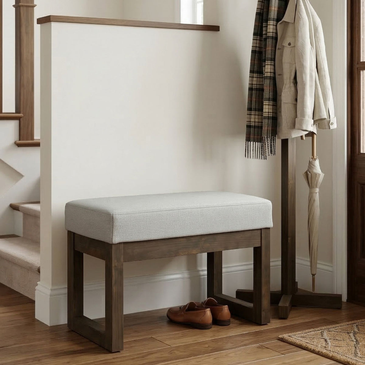Milltown - Small Ottoman Bench - Stone Gray