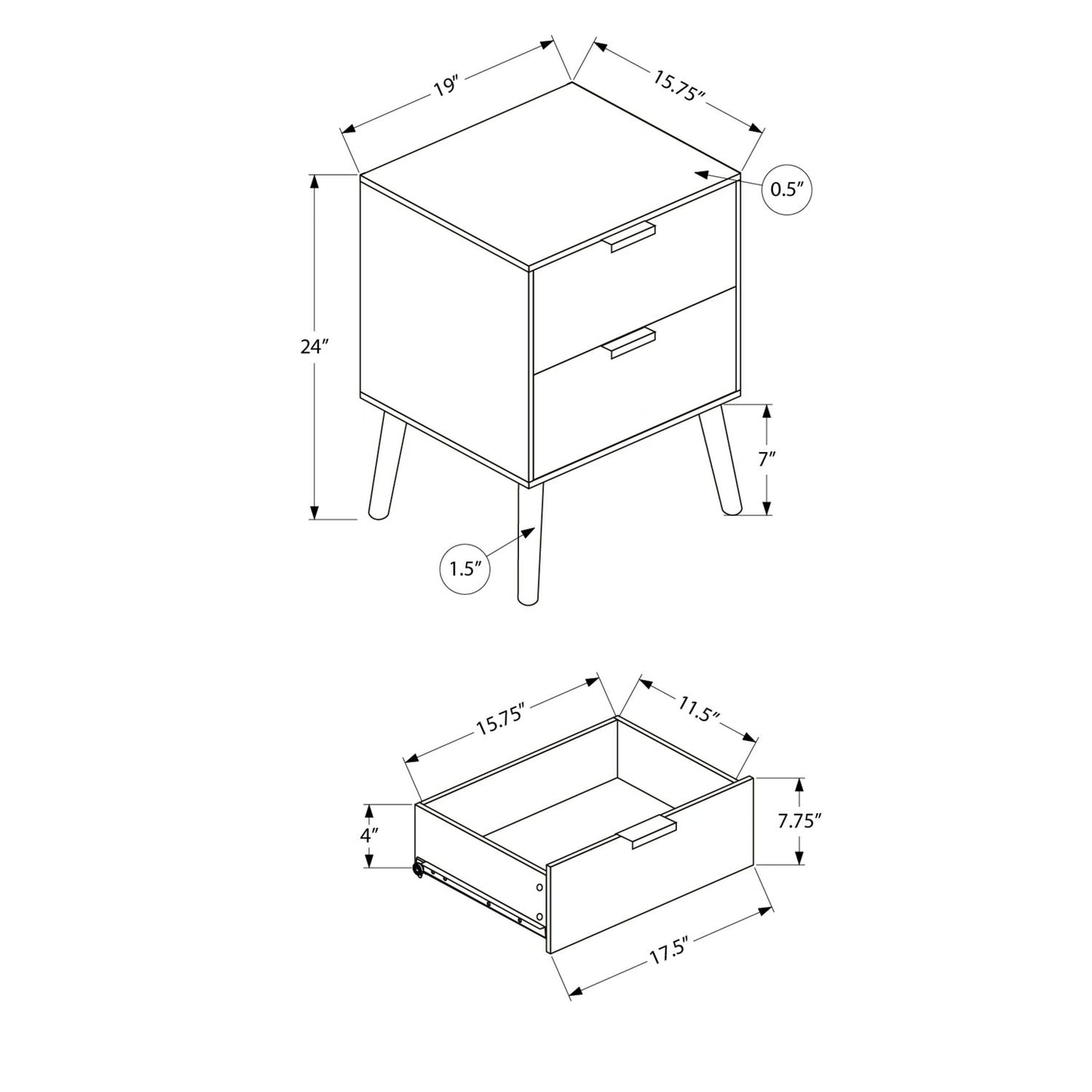 Accent Table With Storage Drawers - Brown