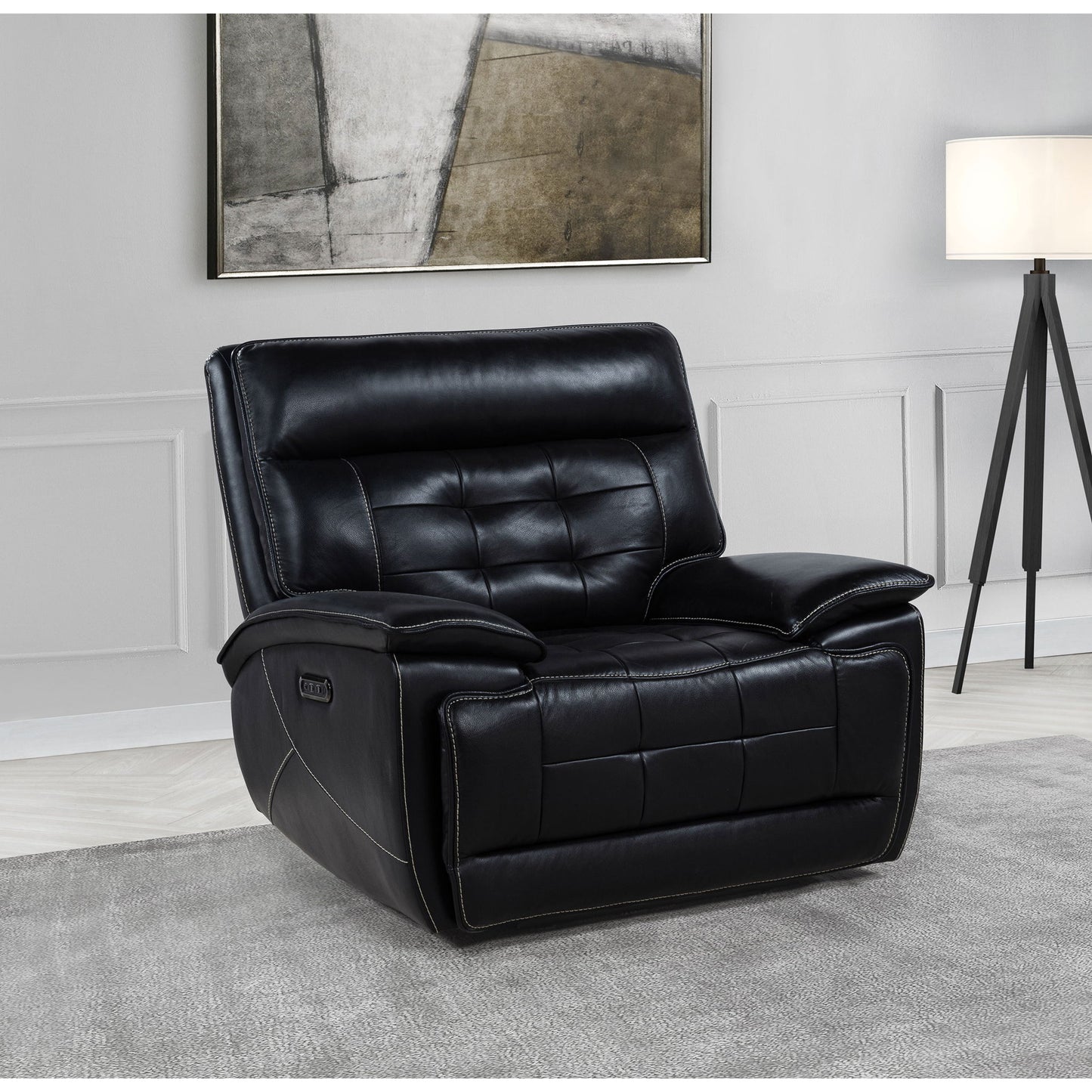 Hayden - Power Recliner With Dual Control, USB Charging Ports - Black