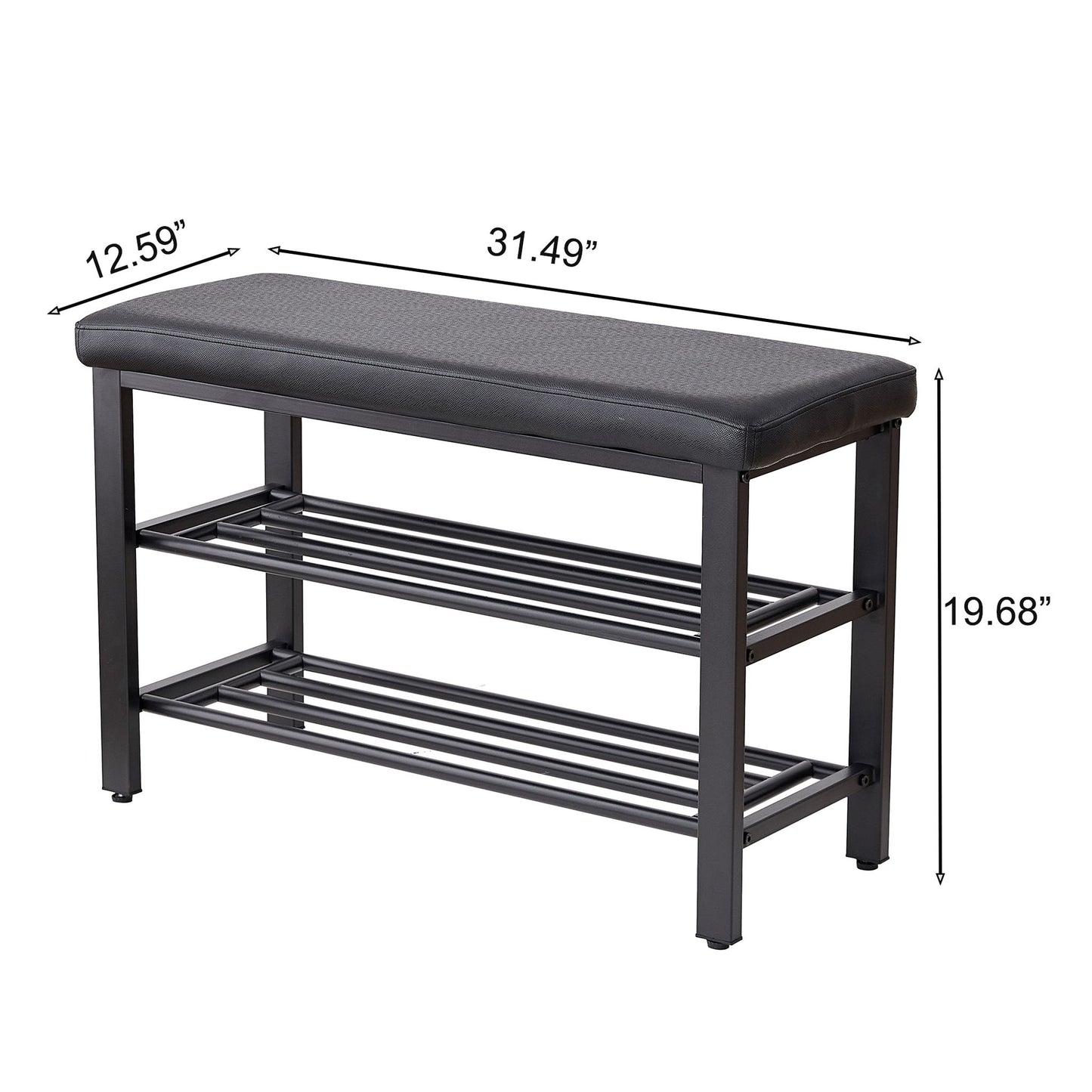 Shoe Bench With Cushion, Storage Seat For Entryway