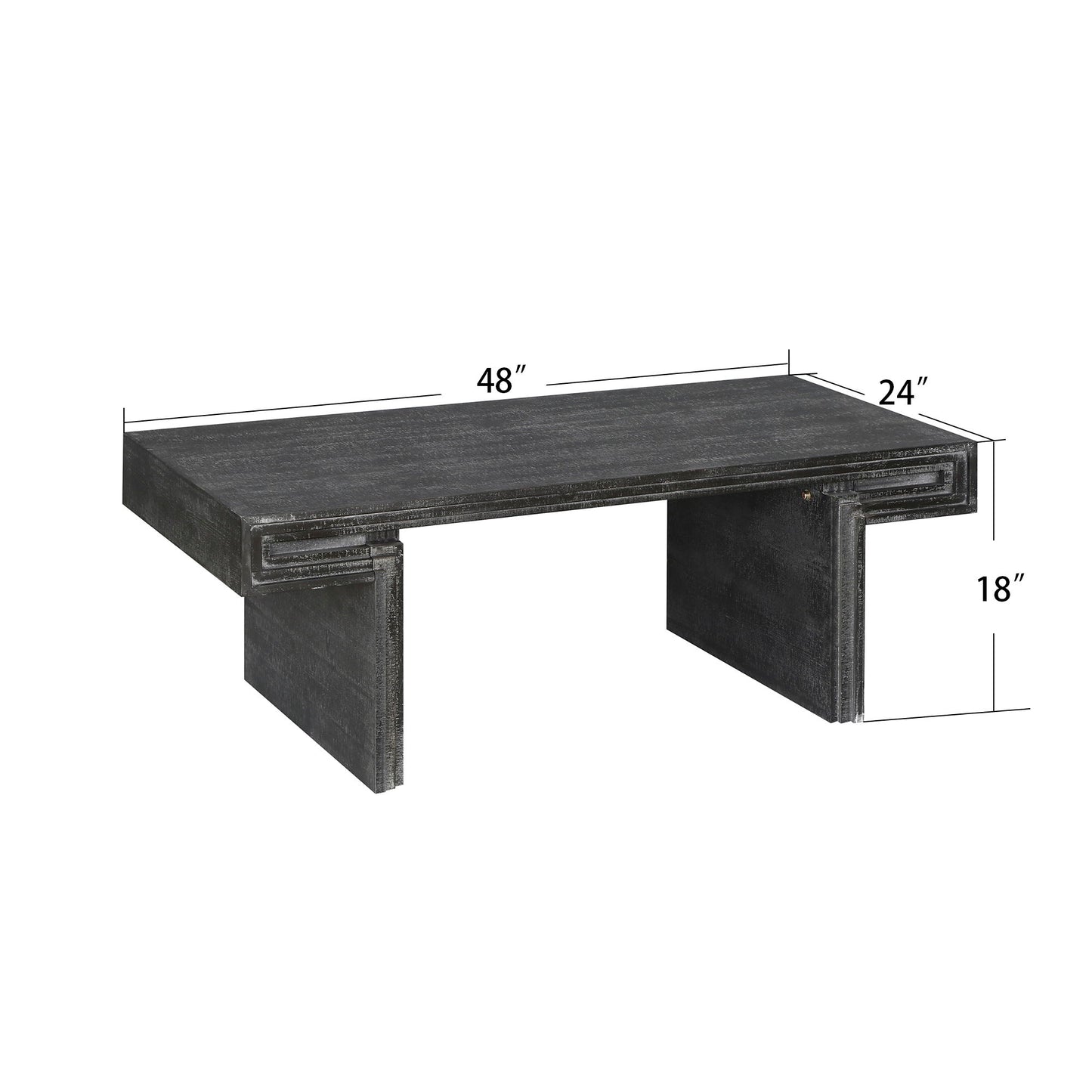 American Vintage Industrial Coffee Table, Double Tier Design