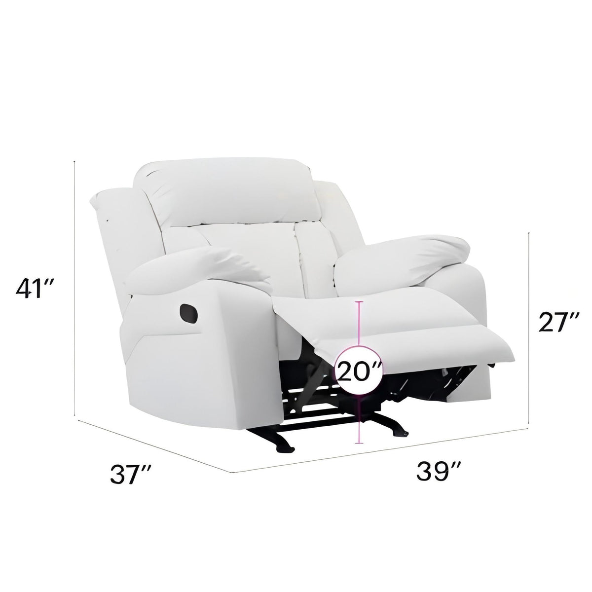 Elegant Rocker Recliner - White