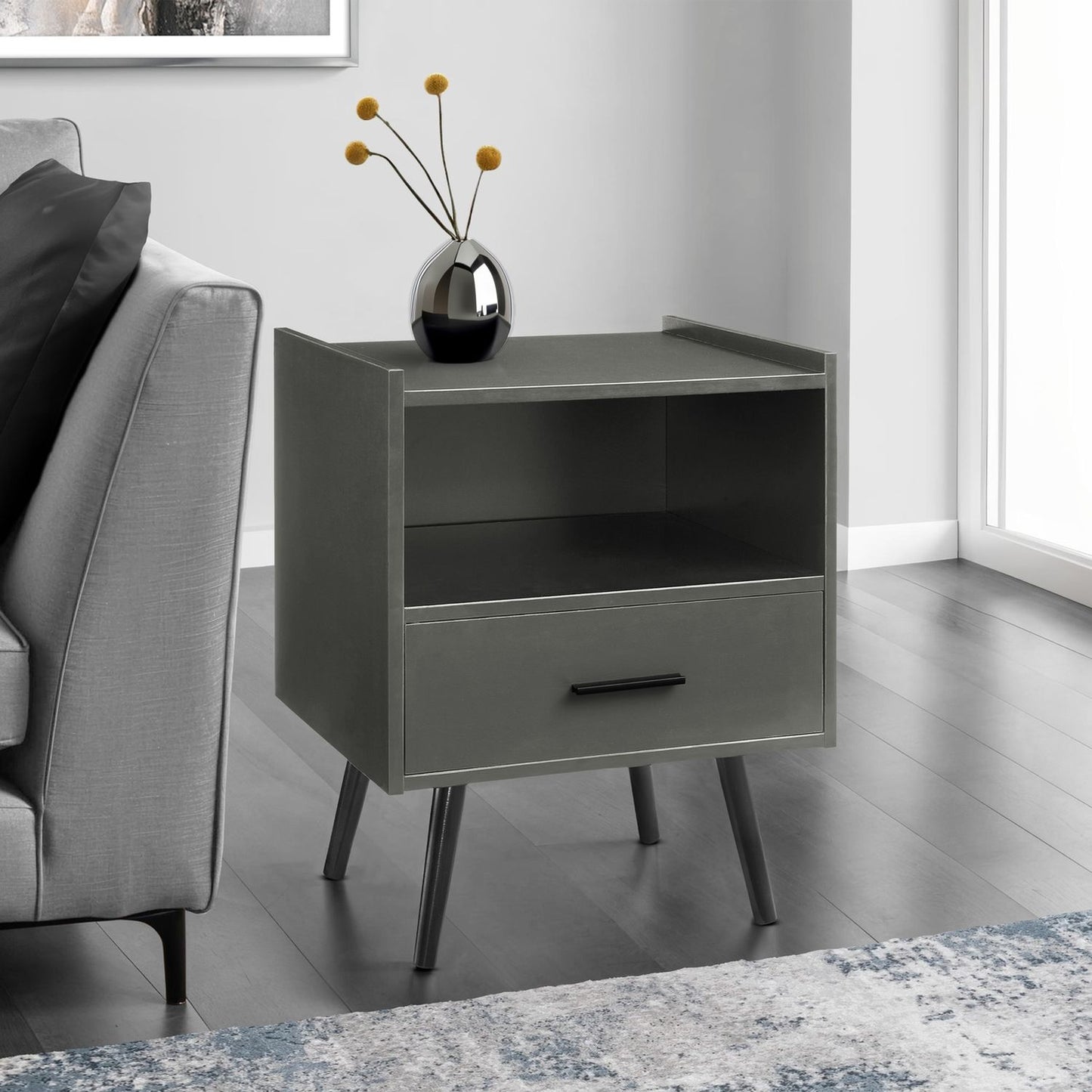 Modern Accent Table With Storage Drawer