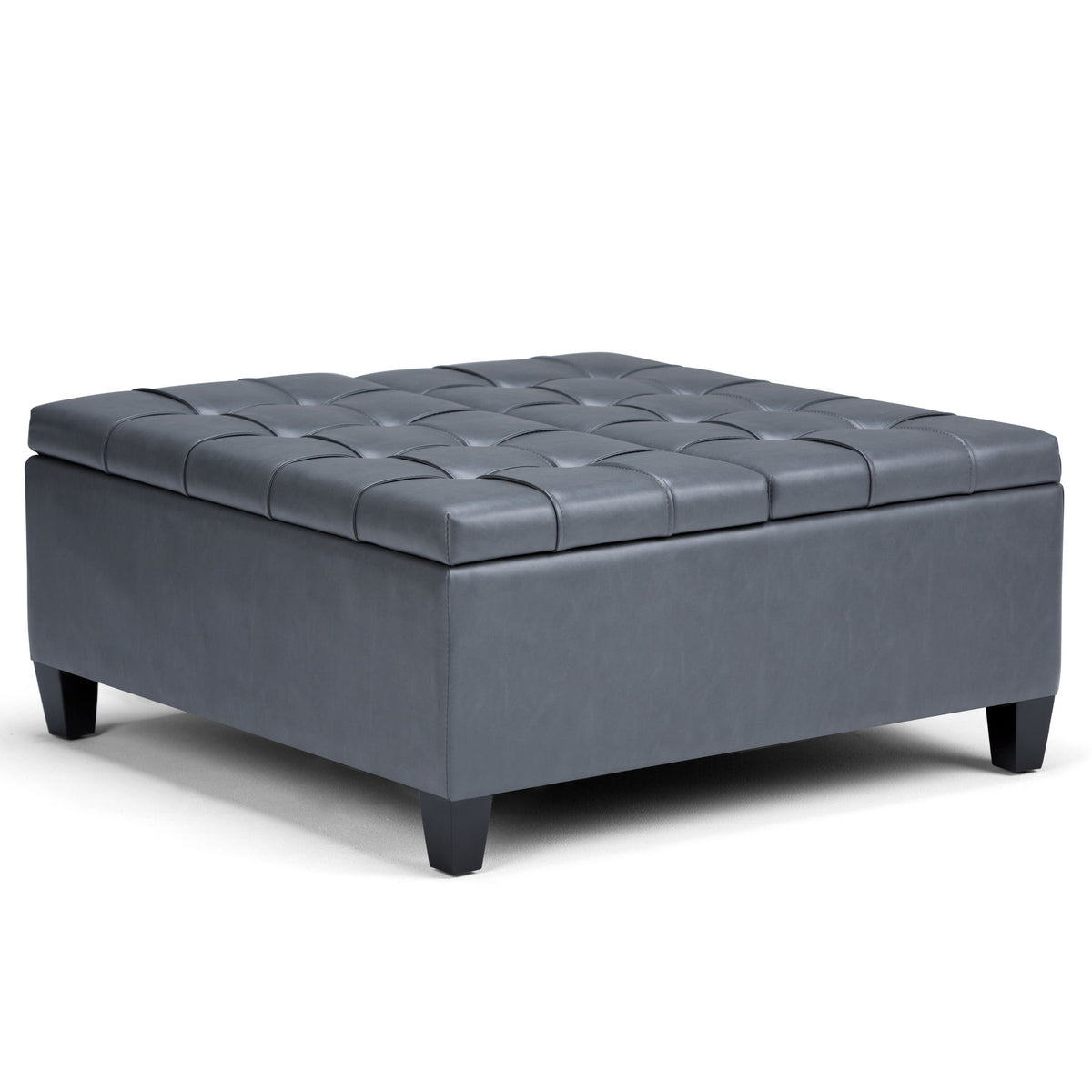 Harrison - Coffee Table Storage Ottoman - Dark Gray - Faux Leather