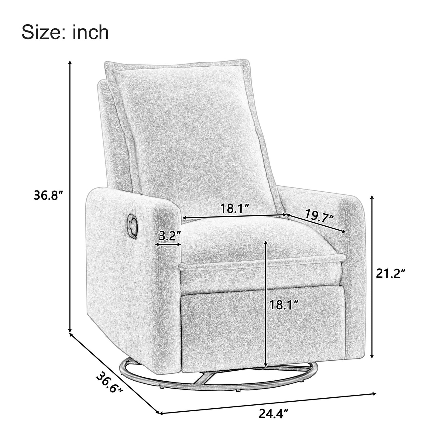 Swivel Rocker Glider Recliner Chair