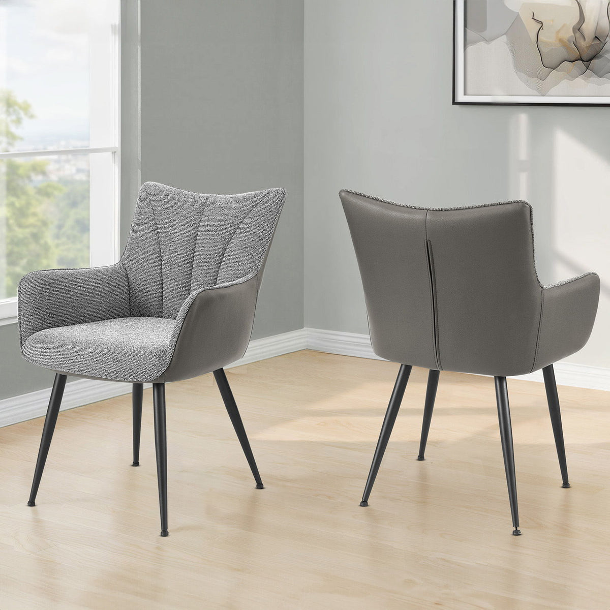 Dining Chair Dining Room Furniture (Set of 2) - Gray - Fabric