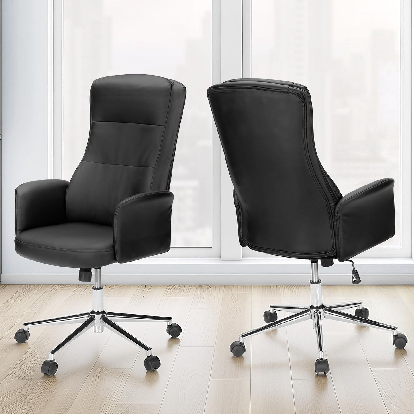 Office Chair With Adjustable Height, Ergonomic Design - Black