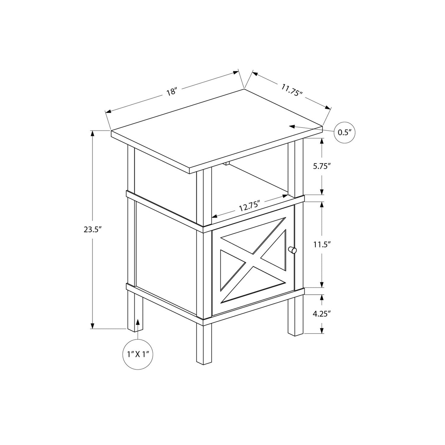 Transitional Accent Table With Storage