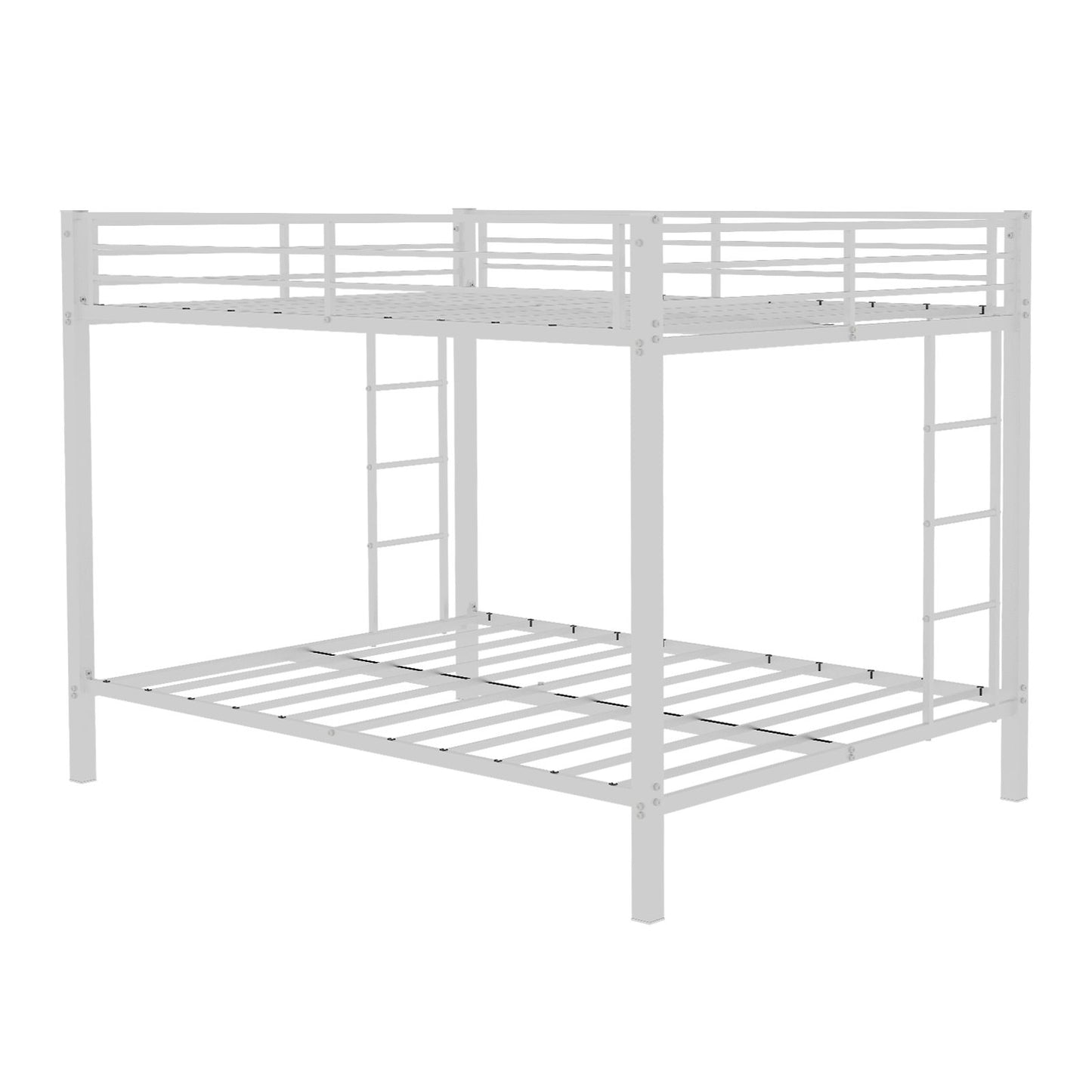 Bunk Bed For Kids, Convertible Frame With Ladders & Guardrail