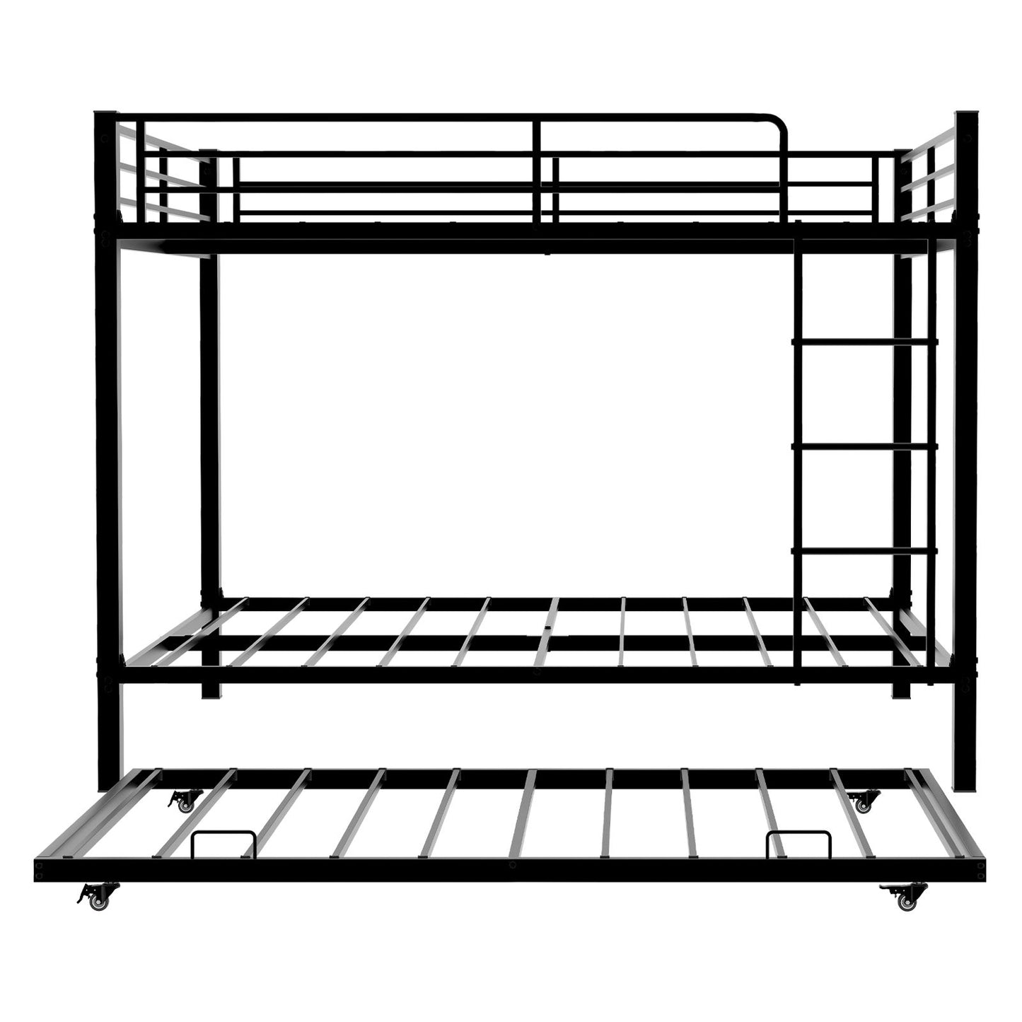 Bunk Bed For Kids, Convertible Frame With Ladders & Guardrail