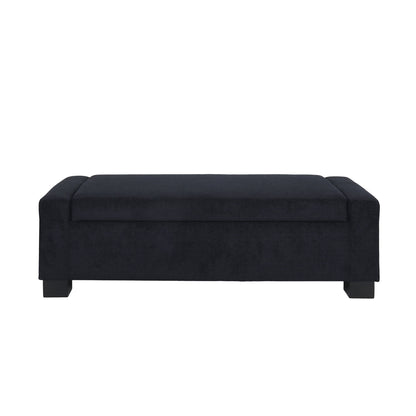 Textured Fabric Ottoman Bench With Hinged Lid