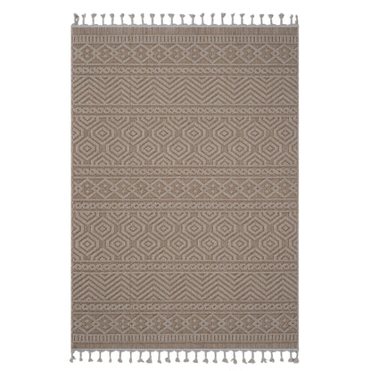 Guros - 6' X 9' Geometric Indoor / Outdoor Area Rug - Mocha