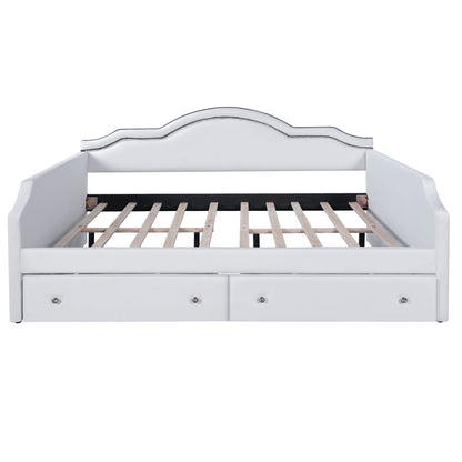 Upholstered Daybed With LED Lights And 2 Drawersme