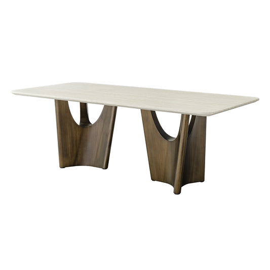 Dining Table - Beige / Bronze Golden