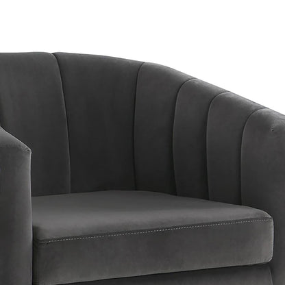 Tufted Barrel Accent Chair Upholstered Lounge Chair - Gray