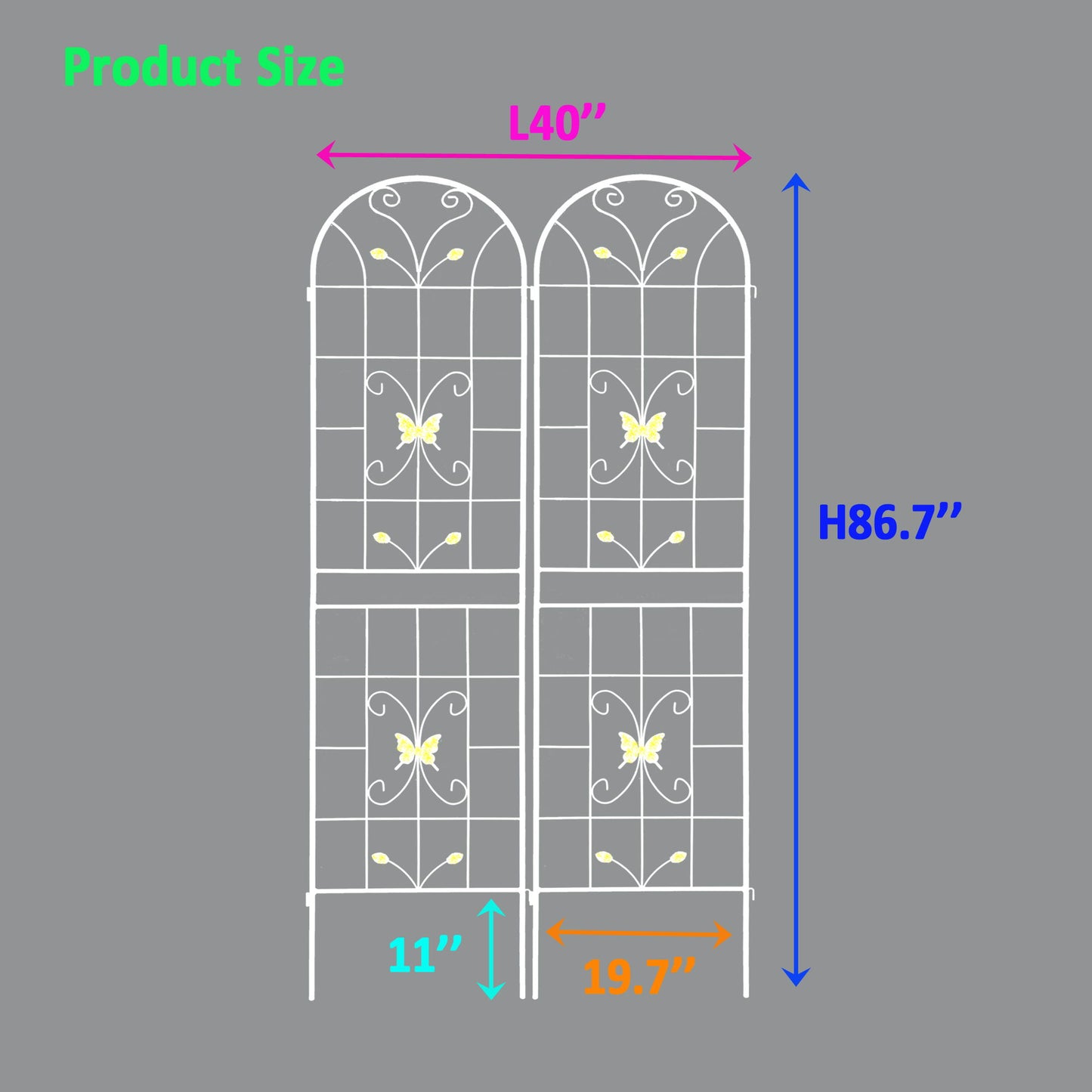 Garden Metal Trellis Rustproof Trellis For Climbing Plants Outdoor Flower Support