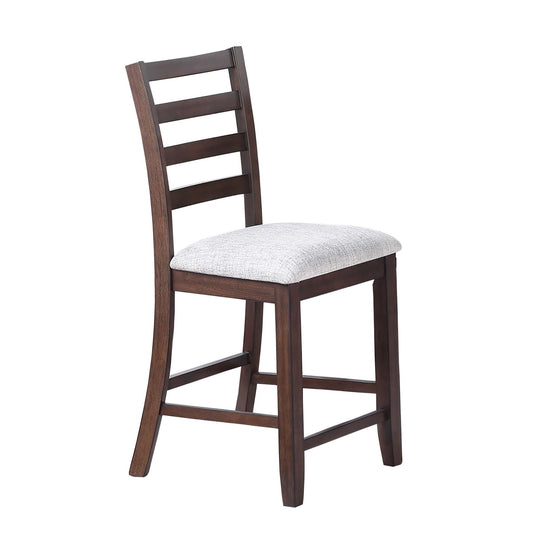 Ladder Back Design Counter Height Dining Chairs (Set of 2) - Walnut
