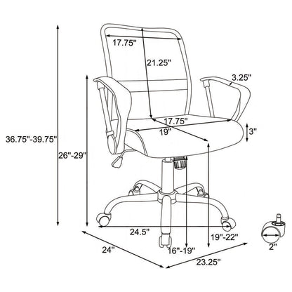 Swivel Office Chair With Base Adjustable Height - Black
