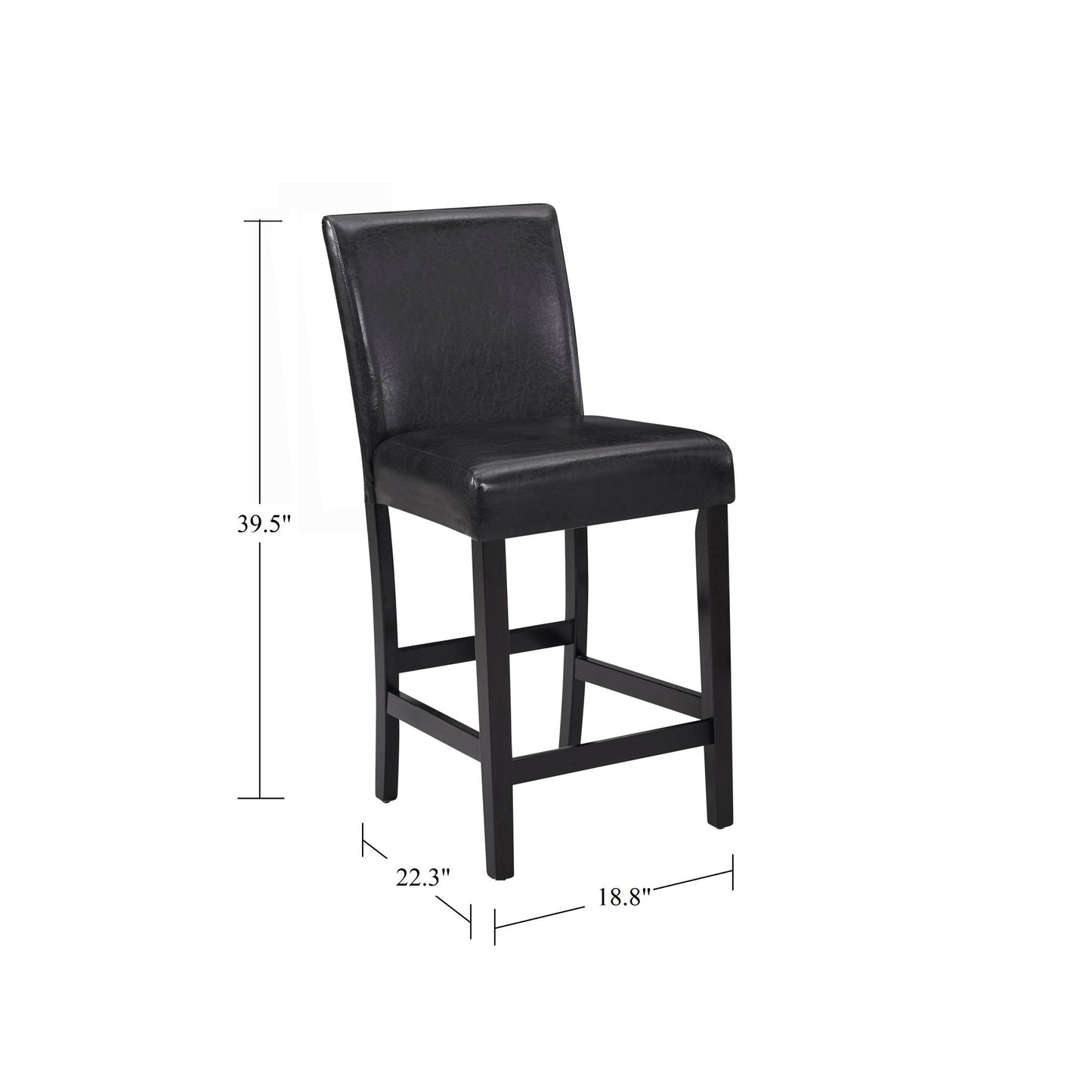 Modern 5 Piece Counter Height Dining Set With Tufted Nail Head Chairs