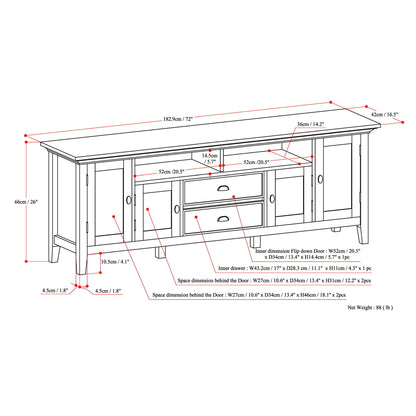 Redmond - TV Media Stand - Distressed Gray