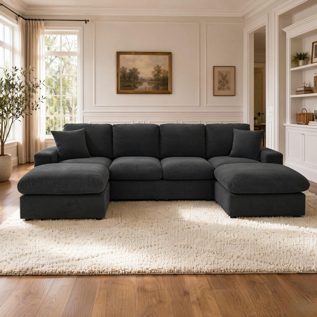 Sectional With 2 Ottomans
