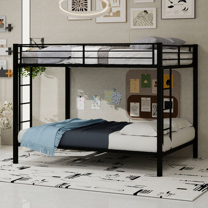 Bunk Bed For Kids, Convertible Frame With Ladders & Guardrail