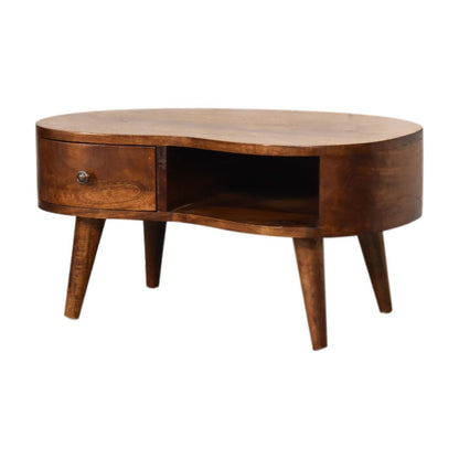 Wave Coffee Table With 1 Drawer