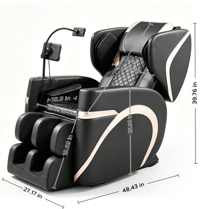 Massage Chair Recliner With Zero Gravity & Full Body Air Pressure - Black