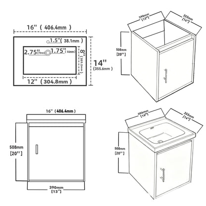 Floating Bathroom Vanity Combo, Wall Mounted Cabinet With Sink & Soft Close Doors For Small Bathrooms
