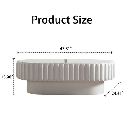 Fluted Storage Table & Lift Off Lid - Cream White