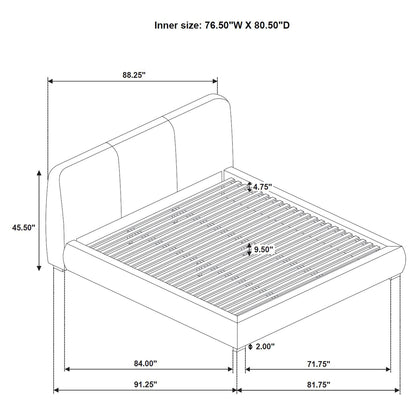 Modern Upholstered Platform Bed With Tufted Headboard