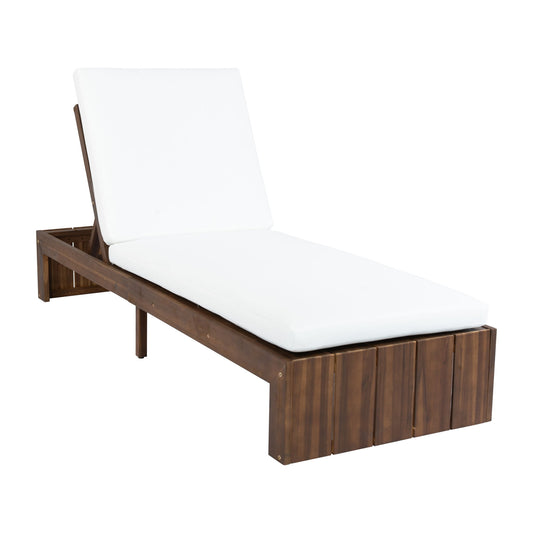 Adjustable Outdoor Chaise Lounge Patio Recliner With Removable Cushion
