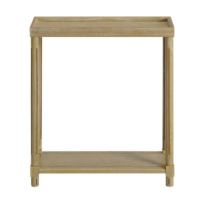 Narrow Side End Tables With Shelf (Set of 2)