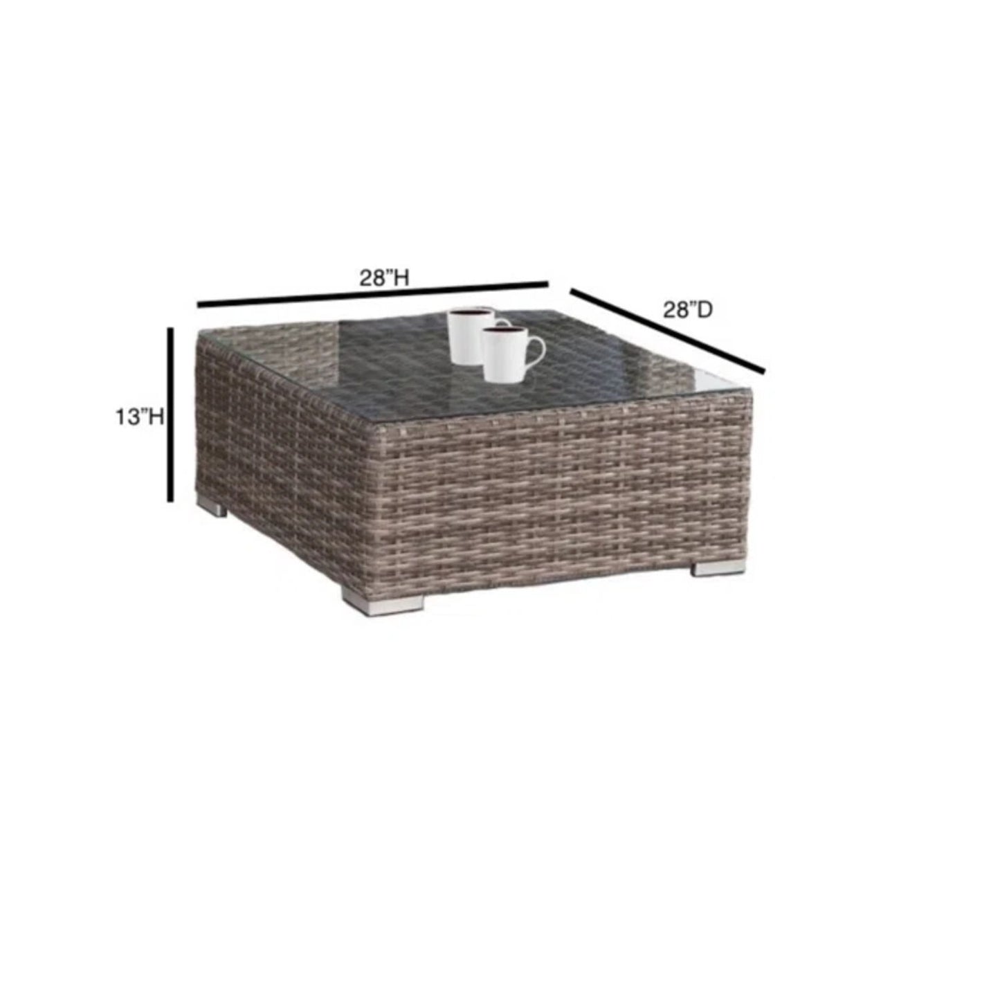 Modern Patio Rattan Sectional Set With Cushions