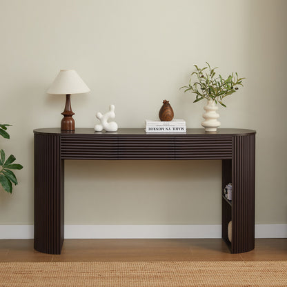 Retro Console Table With Storage, 3 Drawers