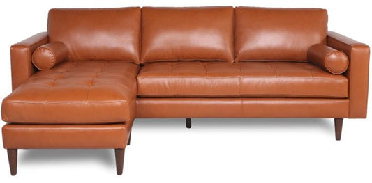 Mid-Century Tufted Sectional With Reversible Chaise