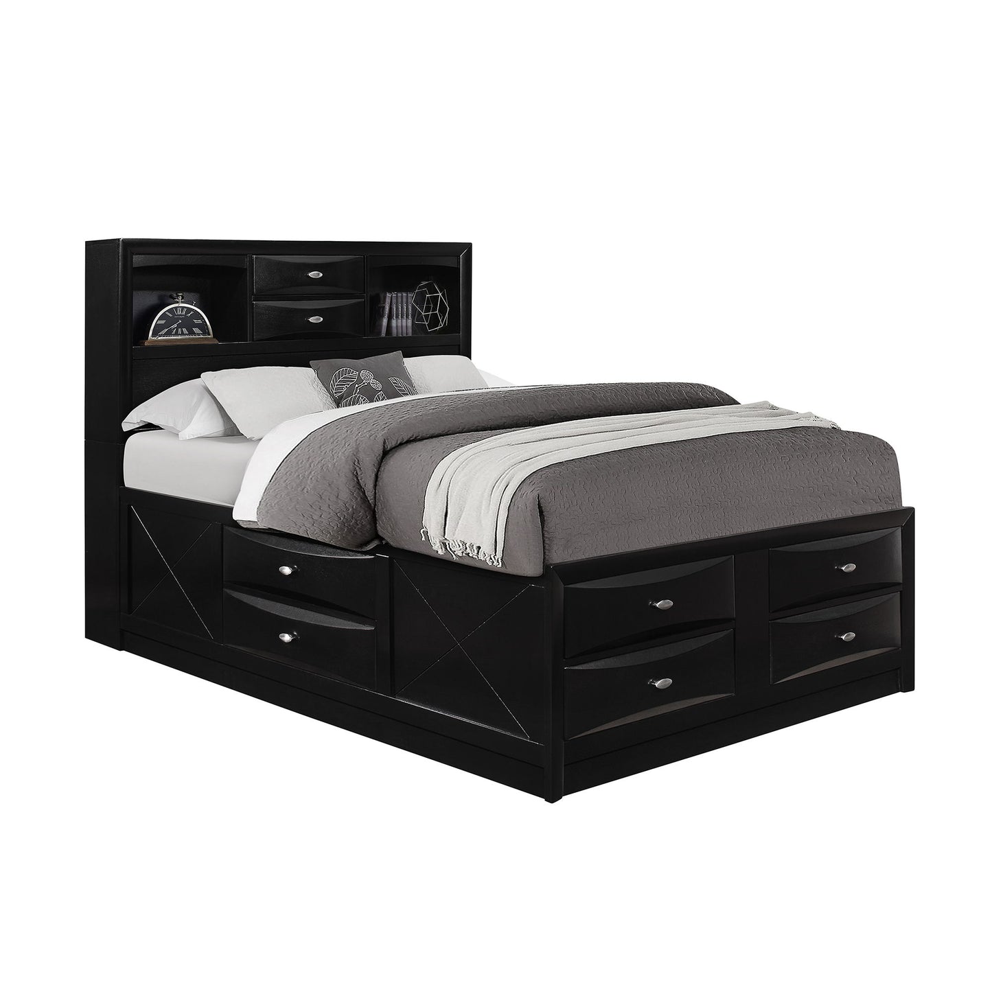 Lucille - Bed With Storage And Bookcase Headboard