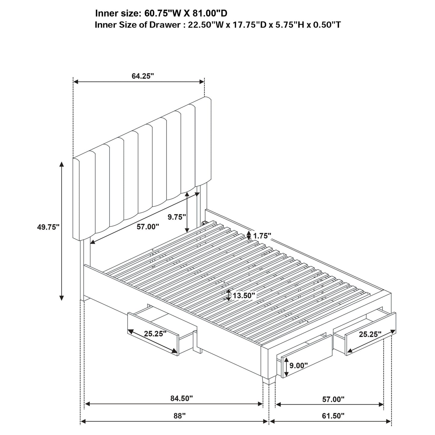 Orisa - 4 Drawer Storage Bed
