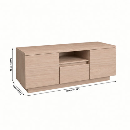 TV Stand For TVs Up To 50" With 1 Drawer And 2 Doors - Walnut