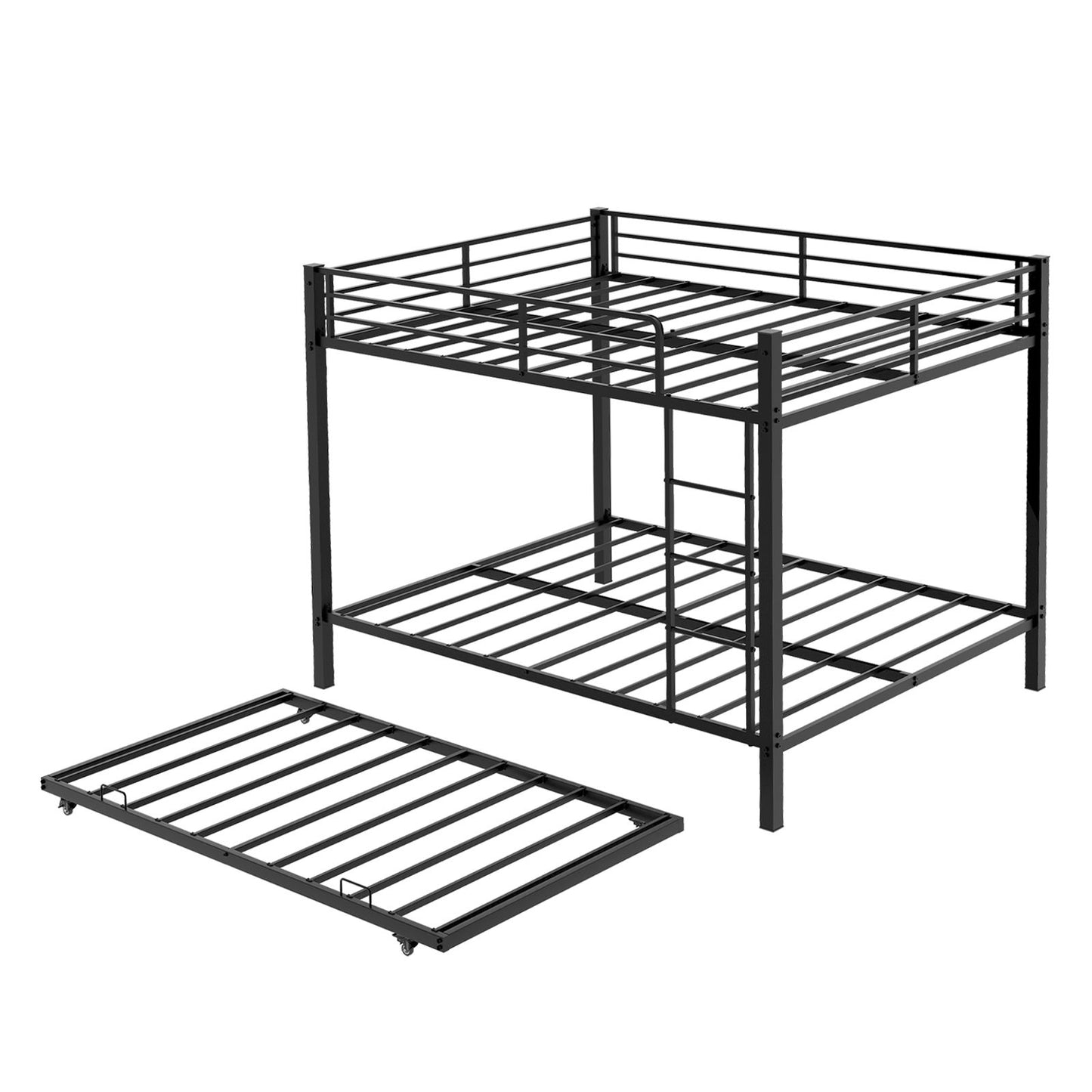 Bunk Bed For Kids, Convertible Frame With Ladders & Guardrail