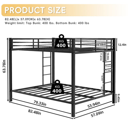 Bunk Bed For Kids, Convertible Frame With Ladders & Guardrail