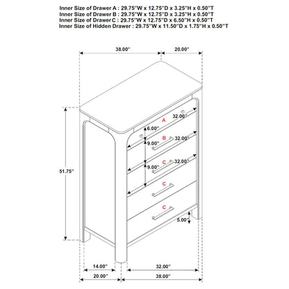 Flores - 5 Drawer Chest - Mango Color