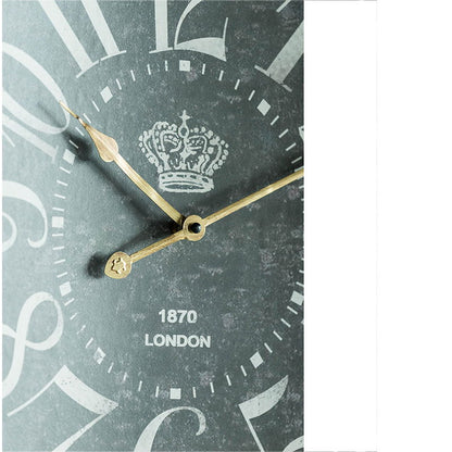 Large Vintage Rectangular Wall Clock With Numerals, Home Decor Accent Clock - White / Black