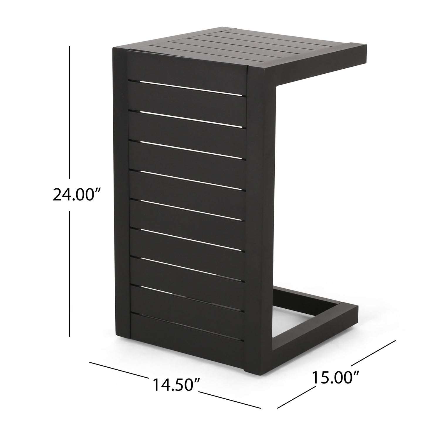 Aluminum Outdoor C - Shaped Side Table For Patio