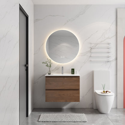 Wall Mounted Bathroom Vanity & Sink, 2 Soft Close Drawers