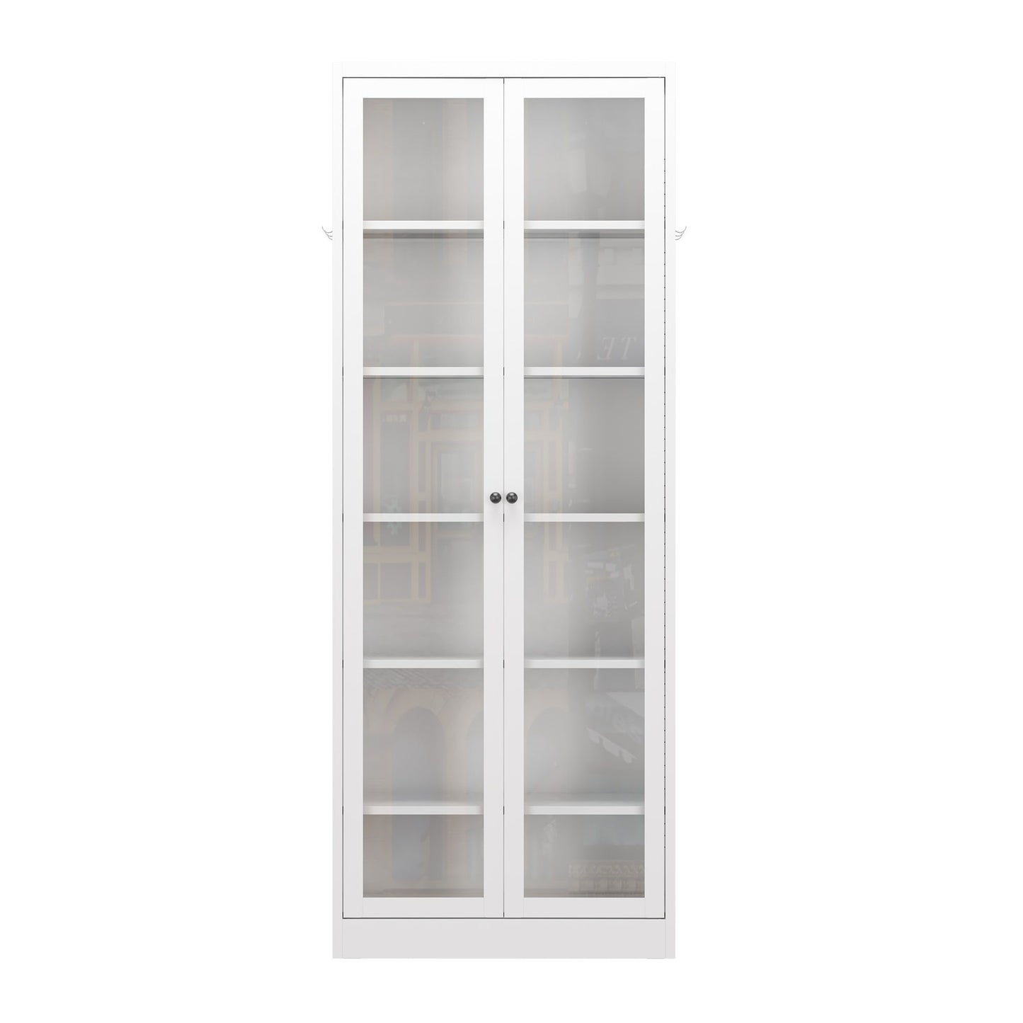 Industrial Metal Kitchen Pantry Cabinet With Adjustable Shelves - White